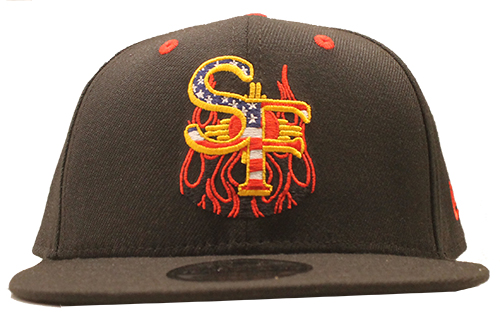 (1171)Santa Fe Fuego Stars and Stripes Game Hat New Era Team PlayerLength-